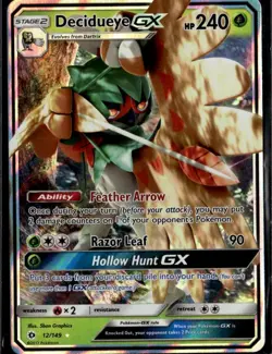 Decidueye GX Ultra Rare SM Base Set 12/149 Grass Holofoil Pokemon Card - Image 1