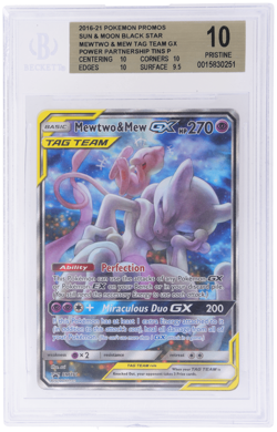 2019 Pokemon SM Black Star Promo Mew/Mewtwo Gx Power Partnership Tins BGS 10 - Image 1