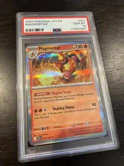 2025 POKEMON JTG EN-JOURNEY TOGETHER #021 MAGMORTAR PSA 10 Gem Mint - Image 2