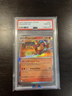 2025 POKEMON JTG EN-JOURNEY TOGETHER #021 MAGMORTAR PSA 10 Gem Mint - Image 4