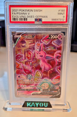 Pokemon Karten-Psiana V alternativ-alt art Evolving Skies- Drachenwandel-180/203 - Image 1