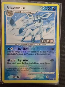 Glaceon 20/100 Majestic Dawn Reverse Holo Platinum Stamped Burger King Promo LP - Image 1