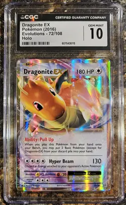 Pokemon 2016 XY Evolutions Dragonite EX 72 CGC 10 GEM MINT - Image 1