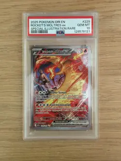 Team Rocket's Moltres EX 229/182 Destined Rivals Pokemon PSA 10 - Image 1