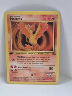 Moltres - 1st Edition - 27/62 Fossil Set - Pokemon TCG - 1999 - LP/nm - Image 1