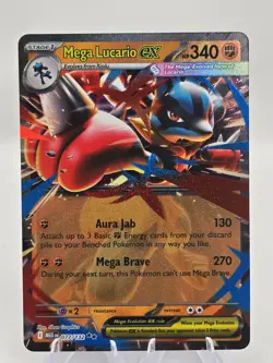 Pokemon TCG Mega Lucario EX - 077/132 MEG ME01: Mega Evolution Holo NM Card - Image 1
