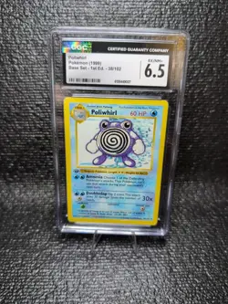 CGC 6.5 EX/NM+ Poliwhirl 1999 Base Set Shadowless 1st Ed. 38/102 Pokemon Card - Image 1