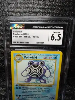 CGC 6.5 EX/NM+ Poliwhirl 1999 Base Set Shadowless 1st Ed. 38/102 Pokemon Card - Image 2