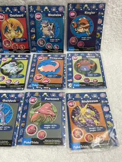 1999 Pokemon PokeTrivia Card Lot of 16 BurgerKing Promo Charizard Blastoise - Image 4
