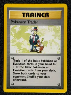POKEMON TRADER 77/102 Base Set Series RARE Trainer POKEMON CARD 1999 - LP - Image 1