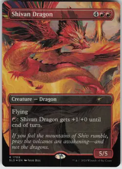 MTG Shivan Dragon Rainbow Foil Foil NM Secret Lair Drop Series Magic 1709 - Image 1