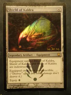 mtg magic shield of kaldra FOIL ENGLISH pre released bouclier de kaldra 4 availa - Image 1
