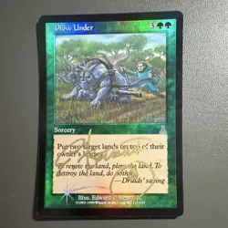 MTG PLOW UNDER Foil AUTO signed — Urza's Legacy 1999 Vintage Magic LP condition - Image 1