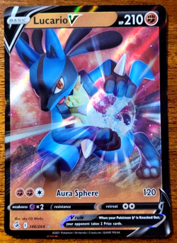 Lucario V - 146/264 - Pokemon Fusion Strike Sword & Shield Ultra Rare Card NM - Image 1