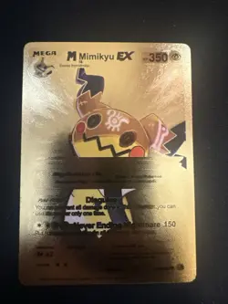 2024 Pokemon Gold Foil Fan Art Card Mega Mimikyu Ex Hp 350 159/300 - Image 1