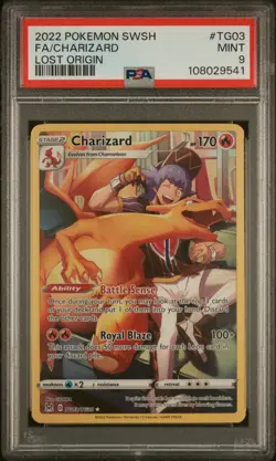 2022 Pokemon Sword & Shield Lost Origin #TG03 Fa/Charizard Lost Origin PSA 9 - Image 1