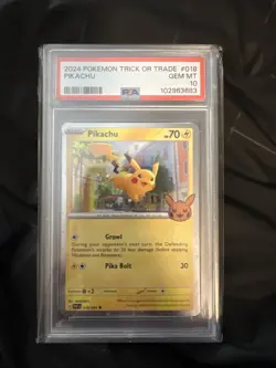 2024 Pokemon Trick Or Trade #018 Pikachu GEM MT 10 - Image 1