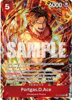 One Piece TCG Portgas D. Ace Illustration Box Promo Card Foil ST15-005 NM - Image 1