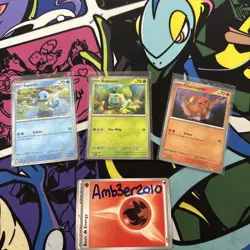 HD🌀Swirl Pokemon 151 Promo Card Set Charmander, Bulbasaur & Squirtle - Image 1