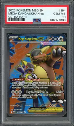 PSA 10 Mega Kangaskhan ex (Full Art) Mega Evolution 164/132 Pokemon Card B22 - Image 1