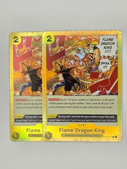 One Piece TCG Flame Dragon King Common Foil Card ST13-017 x2 - Image 1