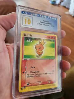 (POP 2) CGC 10 PRISTINE 2003 Pokemon Ex Ruby & Sapphire Torchic 73/109 Card - Image 1