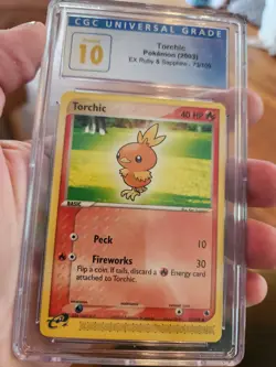 (POP 2) CGC 10 PRISTINE 2003 Pokemon Ex Ruby & Sapphire Torchic 73/109 Card - Image 2