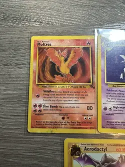 Pokemon Wotc Fossil 5 Rare Vintage Card Collection Lot Moltres Zapdos Haunter - Image 2