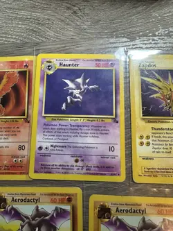 Pokemon Wotc Fossil 5 Rare Vintage Card Collection Lot Moltres Zapdos Haunter - Image 3