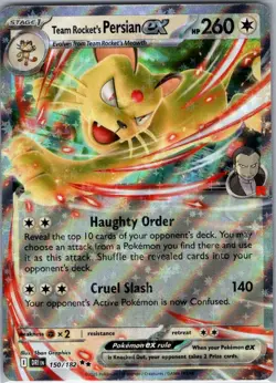 Team Rocket's Persian ex 150/182 SV10: Destined Rivals - Pokemon Card - NM - Image 1