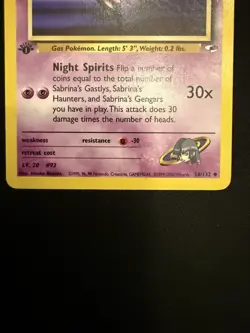 Pokemon Card - Sabrina's Haunter Gym Heroes 58/132 Uncommon 1st Edition - Image 3