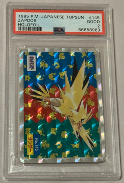 Pokemon Topsun Japanese Zapdos #145 Holo Foil 1995 Pocket Monster PSA 2 Graded - Image 1