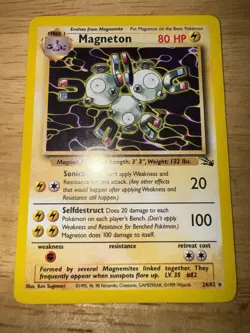 Pokemon TCG WOTC Fossil Magneton 26/62 Non Holo Rare Unlimited LP - Image 1