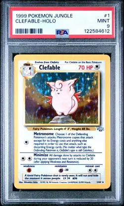 Pokemon Clefable 1/64 Holo Rare Unlimited Jungle PSA 9 MINT - Image 1