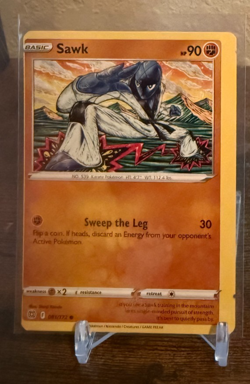 Pokemon - Brilliant Stars - Sawk #81 Error Misprint Alignment Dot - Image 1