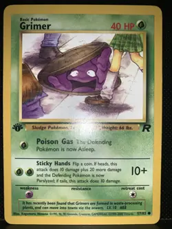 Grimer 57/82 1st Edition - Team Rocket 2000 - Pokemon TCG WOTC - Near Mint - Image 1