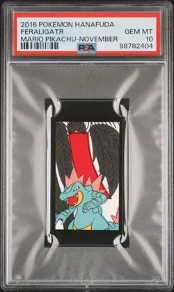PSA 10 - 2016 Pokemon Hanafuda FERALIGATR Mario Pikachu December (2404) - Image 1