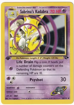 Sabrina's Kadabra 58/132 Gym Challenge Pokemon 1st Edition Near Mint / LP - Image 1