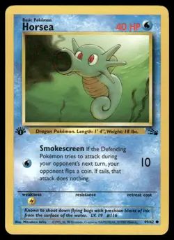 Pokemon Cards Horsea 49/62 1st Edition Fossil WOTC Common NM - Image 1
