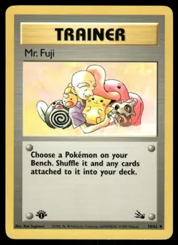 Pokemon Cards Mr. Fuji 58/62 1st Edition Fossil WOTC Uncommon NM - Image 1