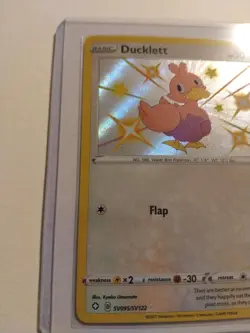 Pokemon TCG SHINY Ducklett Shining Fates Card SV095/SV122 lightly Played - Image 2