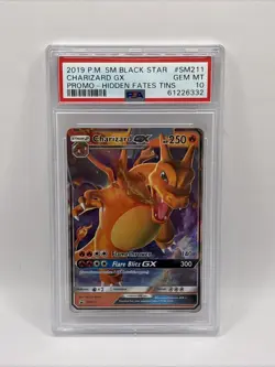 POKEMON SM BLACK STAR PROMO HIDDEN FATES TINS SM211 CHARIZARD GX PSA 10 - Image 1