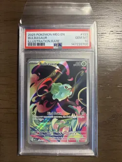 2025 POKEMON MEG EN-MEGA EVOLUTION ILLUSTRATION RARE #133 BULBASAUR PSA 10 - Image 1