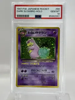Pokemon Dark Slowbro Holo PSA 10 GEM MINT 1997 Japanese Team Rocket #80 Rare - Image 1