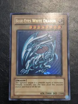 Yu-Gi-Oh! ULTRA RARE CARD BLUE-EYES WHITE DRAGON SDK-001 LP/MP - Image 1