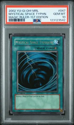2002 YU-GI-OH! MRL-MAGIC RULER 1ST ED #047 MYSTICAL SPACE TYPHOON PSA 10 - Image 1