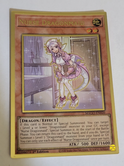 Yu-Gi-oh Nurse Dragonmaid Premium Gold Rare 1st Edition MAGO-EN020 Mint - Image 1