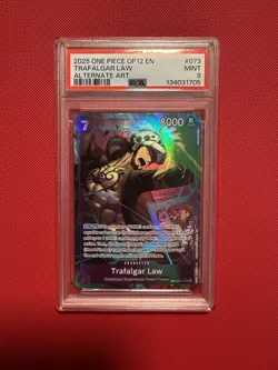 One Piece Legacy of the Master Trafalgar Law OP12-073 Alternate Alt Art PSA 9 - Image 1