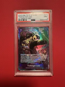 One Piece Legacy of the Master Trafalgar Law OP12-073 Alternate Alt Art PSA 9 - Image 2