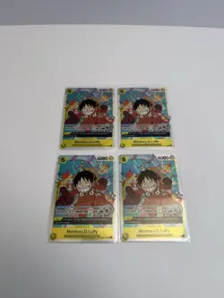 4x Monkey.D.Luffy OP07-109 Prb02 (Reprint) One Piece TCG Card Game Playset NM - Image 1